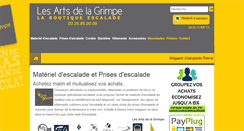 Desktop Screenshot of boutique-lesartsdelagrimpe.com